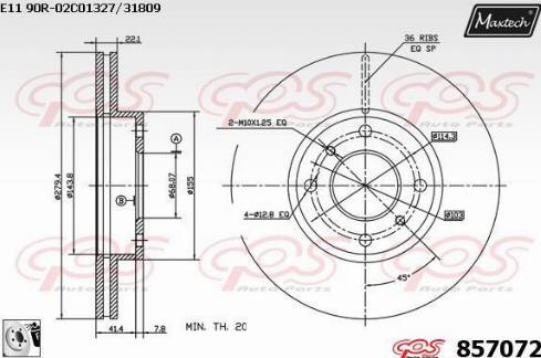 Maxtech 857072.0080 - Brake Disc autospares.lv