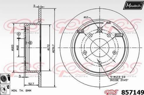 Maxtech 857149.6060 - Brake Disc autospares.lv