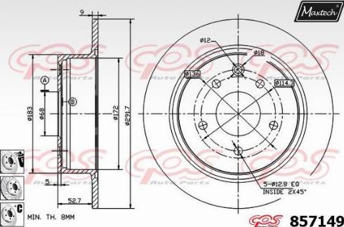 Maxtech 857149.6880 - Brake Disc autospares.lv