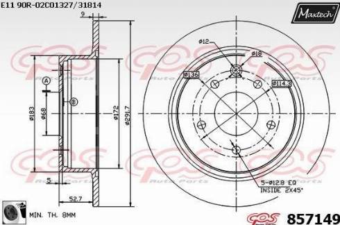 Maxtech 857149.0060 - Brake Disc autospares.lv