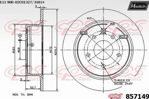 Maxtech 857149.0000 - Brake Disc autospares.lv