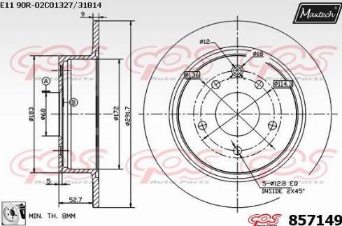 Maxtech 857149.0080 - Brake Disc autospares.lv