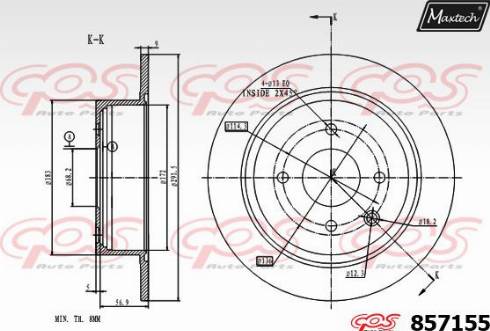 Maxtech 857155.0000 - Brake Disc autospares.lv