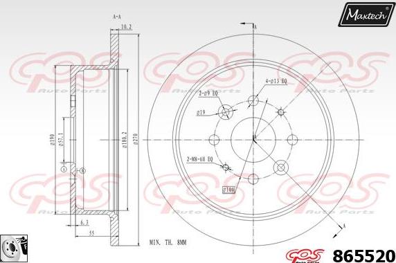 Maxtech 857155 - Brake Disc autospares.lv