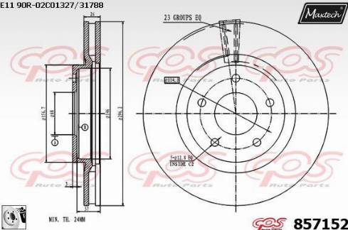 Maxtech 857152.0080 - Brake Disc autospares.lv