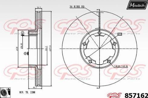 Maxtech 857162.0060 - Brake Disc autospares.lv