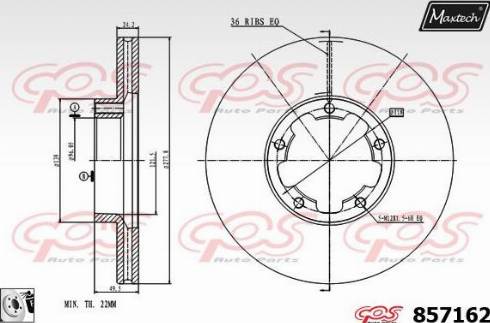 Maxtech 857162.0080 - Brake Disc autospares.lv