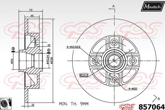 Maxtech 857112 - Brake Disc autospares.lv