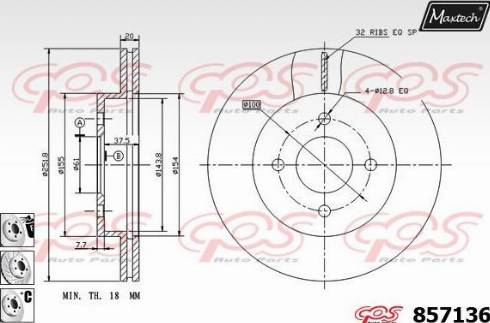 Maxtech 857136.6980 - Brake Disc autospares.lv