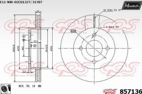 Maxtech 857136.0060 - Brake Disc autospares.lv