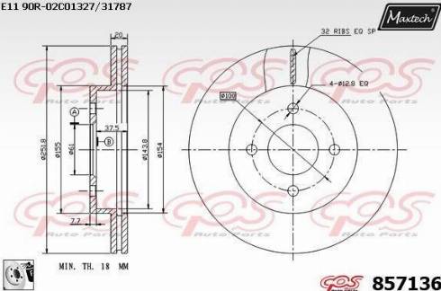 Maxtech 857136.0080 - Brake Disc autospares.lv