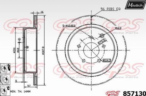 Maxtech 857130.6980 - Brake Disc autospares.lv