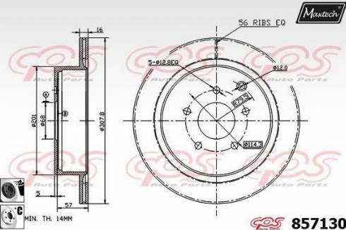 Maxtech 857130.6060 - Brake Disc autospares.lv