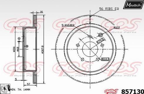 Maxtech 857130.0080 - Brake Disc autospares.lv