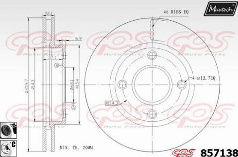 Maxtech 857138.6060 - Brake Disc autospares.lv