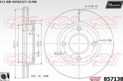 Maxtech 857138.0060 - Brake Disc autospares.lv