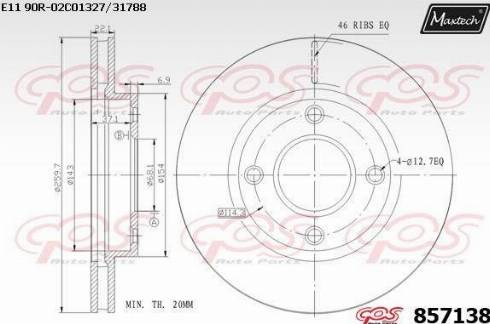 Maxtech 857138.0000 - Brake Disc autospares.lv