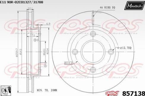 Maxtech 857138.0080 - Brake Disc autospares.lv