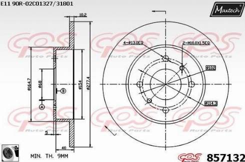 Maxtech 857132.0060 - Brake Disc autospares.lv