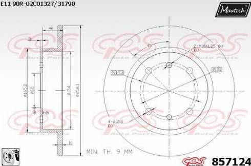 Maxtech 857124.0080 - Brake Disc autospares.lv