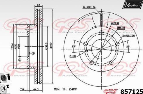 Maxtech 857125.6060 - Brake Disc autospares.lv