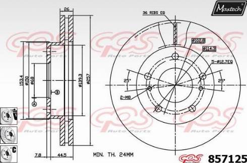 Maxtech 857125.6880 - Brake Disc autospares.lv