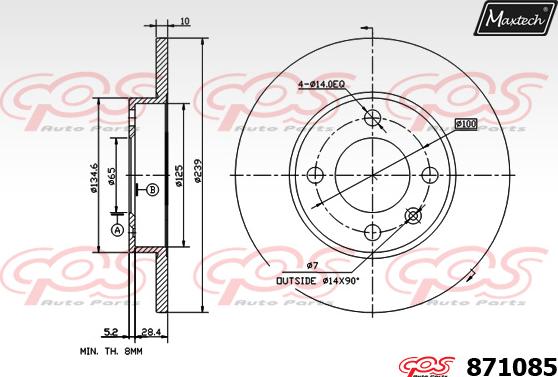 Maxtech 857125 - Brake Disc autospares.lv