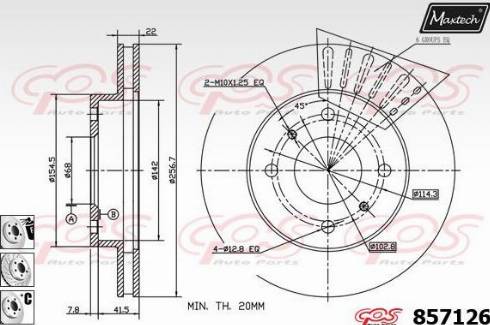 Maxtech 857126.6980 - Brake Disc autospares.lv