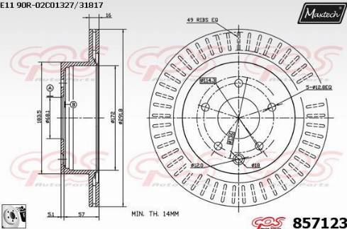 Maxtech 857123.0080 - Brake Disc autospares.lv