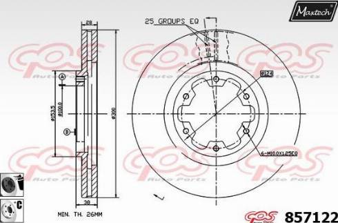 Maxtech 857122.6060 - Brake Disc autospares.lv