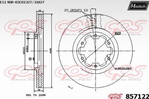 Maxtech 857122.0000 - Brake Disc autospares.lv