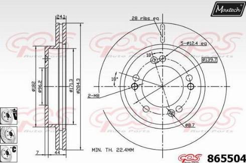 Maxtech 865504.6980 - Brake Disc autospares.lv