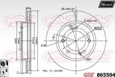 Maxtech 865504.6060 - Brake Disc autospares.lv