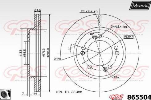 Maxtech 865504.0060 - Brake Disc autospares.lv