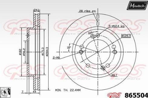 Maxtech 865504.0080 - Brake Disc autospares.lv