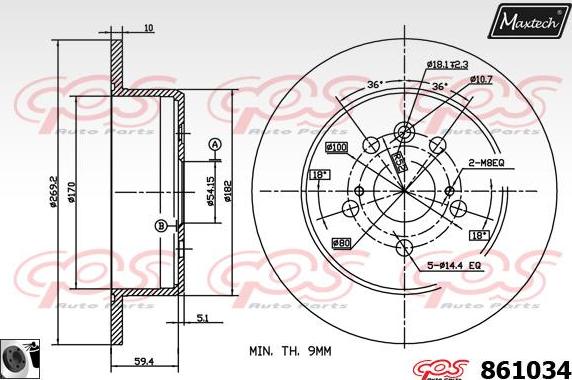 Maxtech 865504 - Brake Disc autospares.lv