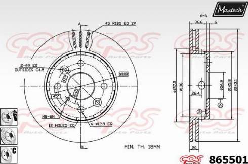 Maxtech 865501.6880 - Brake Disc autospares.lv