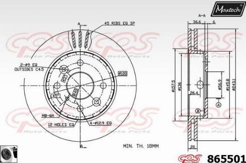 Maxtech 865501.0060 - Brake Disc autospares.lv