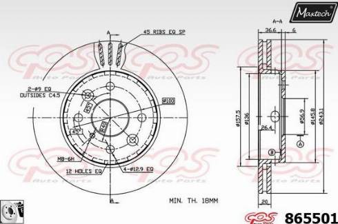 Maxtech 865501.0080 - Brake Disc autospares.lv