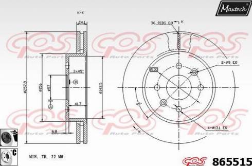 Maxtech 865515.6060 - Brake Disc autospares.lv