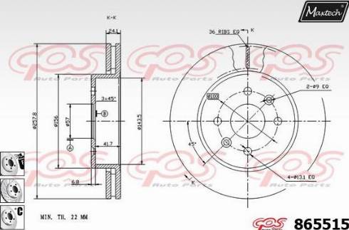 Maxtech 865515.6880 - Brake Disc autospares.lv