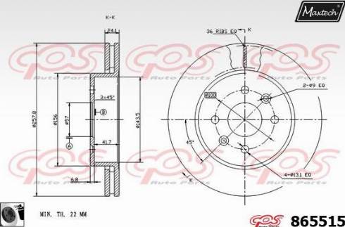 Maxtech 865515.0060 - Brake Disc autospares.lv