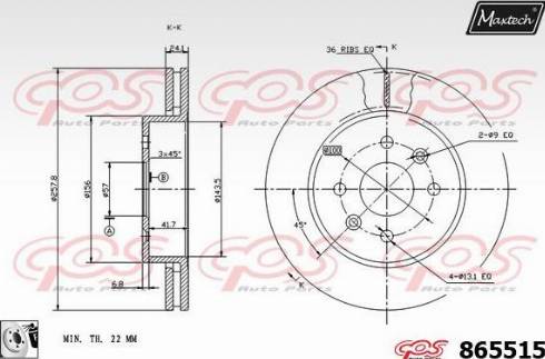 Maxtech 865515.0080 - Brake Disc autospares.lv