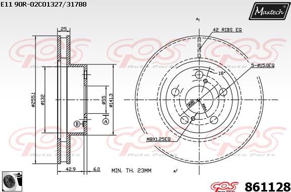 Maxtech 865516 - Brake Disc autospares.lv