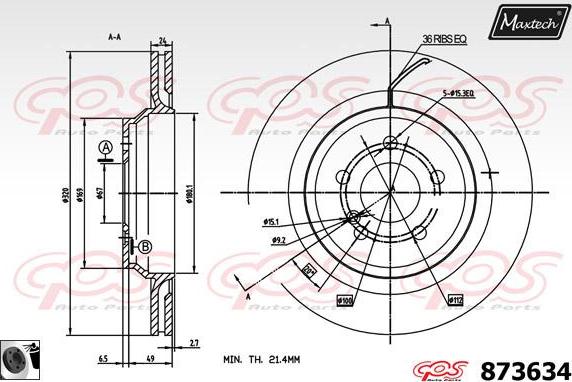 Maxtech 865512 - Brake Disc autospares.lv