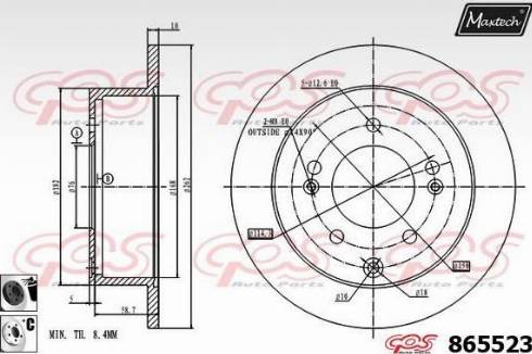 Maxtech 865523.6060 - Brake Disc autospares.lv