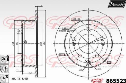 Maxtech 865523.6880 - Brake Disc autospares.lv