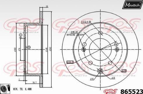 Maxtech 865523.0060 - Brake Disc autospares.lv