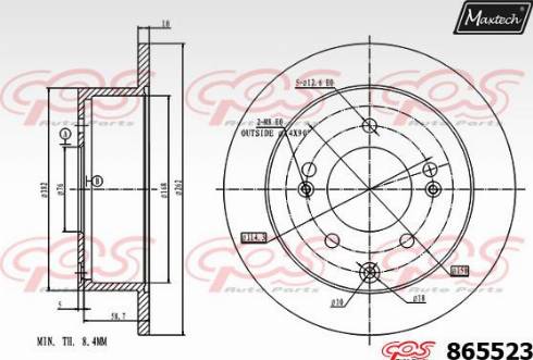 Maxtech 865523.0000 - Brake Disc autospares.lv