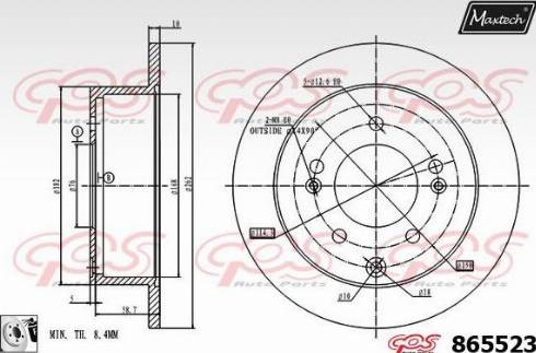 Maxtech 865523.0080 - Brake Disc autospares.lv